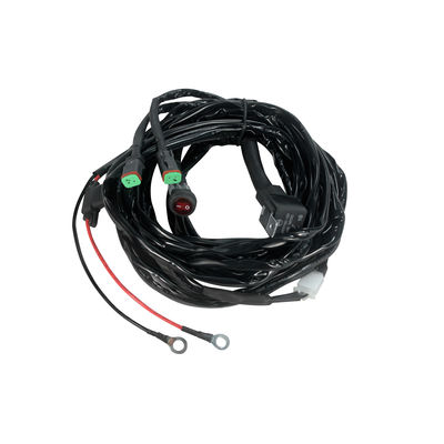 Su Geçirmez Çalışma Işığı Otomotiv Kablo Demeti ISO9001 DC 24V 25cm Sigorta