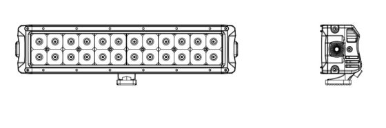 Araba Kamyon için CREE Chip Çift Sıralı LED Işık Çubuğu 13.5 İnç 72W 6480lm