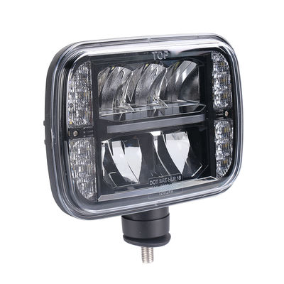 Siyah SAE 5 X 7 LED Kar Pulluk Farları 30W 6000K Uzun Kısa Far