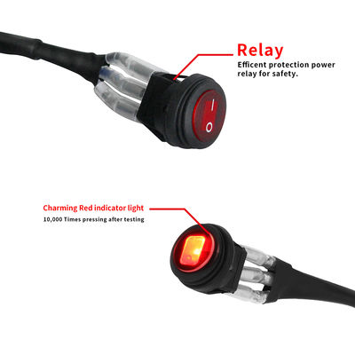 Su Geçirmez Çalışma Işığı Otomotiv Kablo Demeti ISO9001 DC 24V 25cm Sigorta