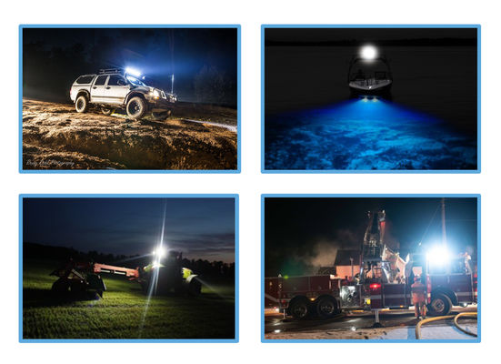 1920lm İki Adet Sel LED Çalışma Lambası 24W Motosiklet İçin