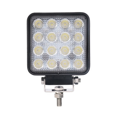 IP69K 48W Spot Işın LED Işıkları Siyah Kare Off Road Çalışma Lambası
