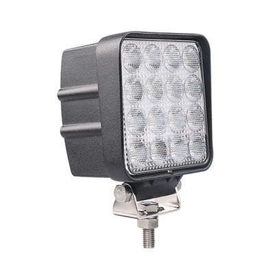 IP69K 48W Spot Işın LED Işıkları Siyah Kare Off Road Çalışma Lambası