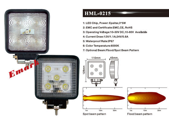 4 Adet 15w 1220LM Spot LED Sis Lambası E-Mark LED Çalışma Lambası